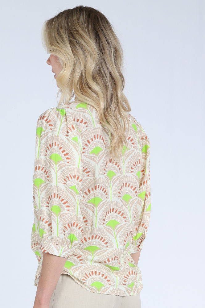 Geisha 63222-20 Blouse driekwart mouw Bruin