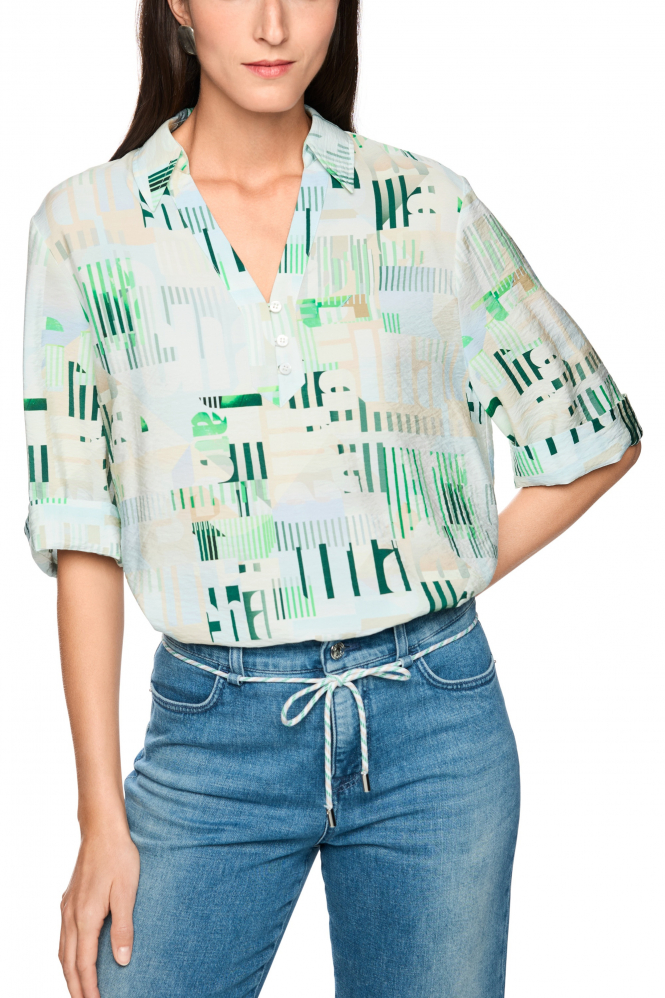 Marc Cain AS 51.10 W14 Blouse driekwart mouw Groen