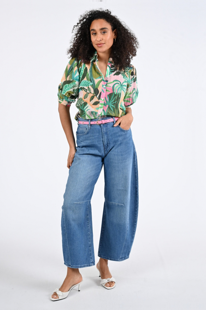 Geisha 63450-20 Blouse driekwart mouw Groen