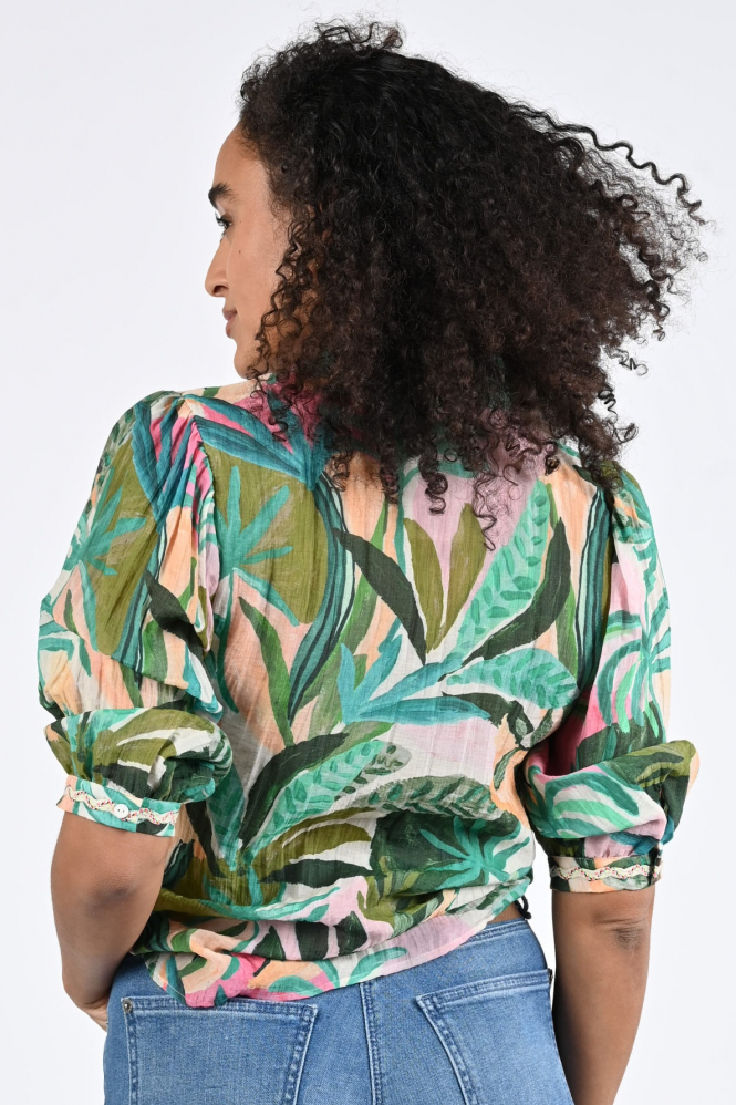 Geisha 63450-20 Blouse driekwart mouw Groen