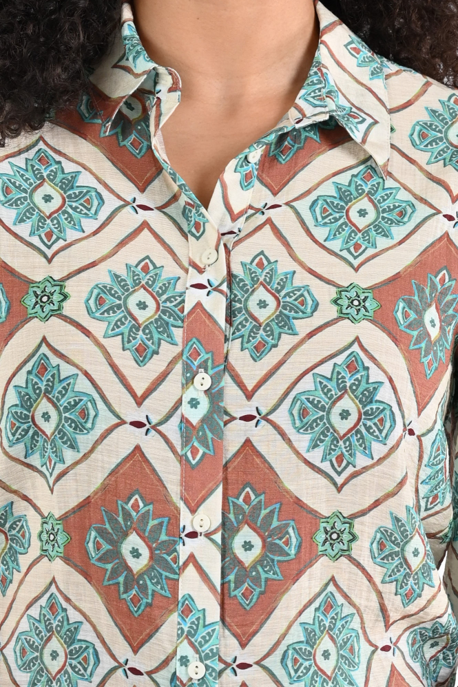 Geisha 63453-20 Blouse driekwart mouw Groen