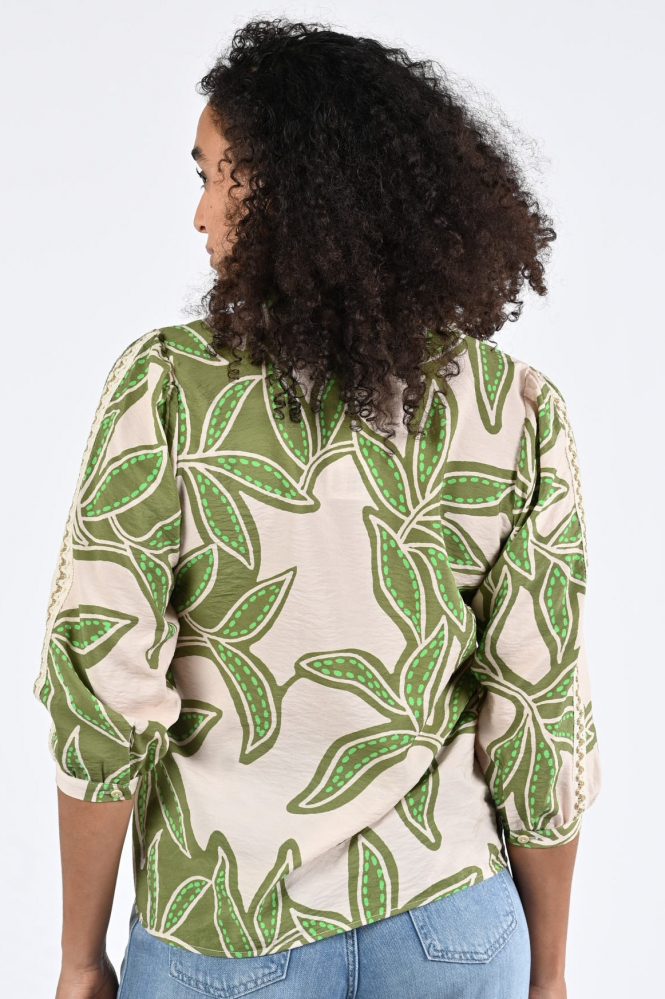 Geisha 63449-20 Blouse driekwart mouw Groen