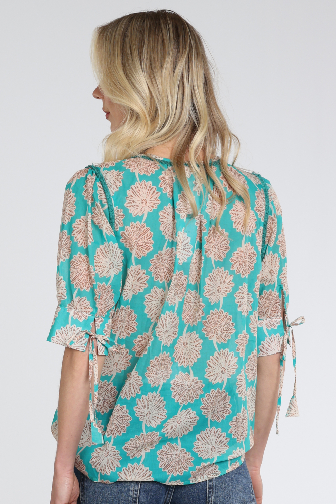 Geisha 63478-20 Blouse driekwart mouw Groen