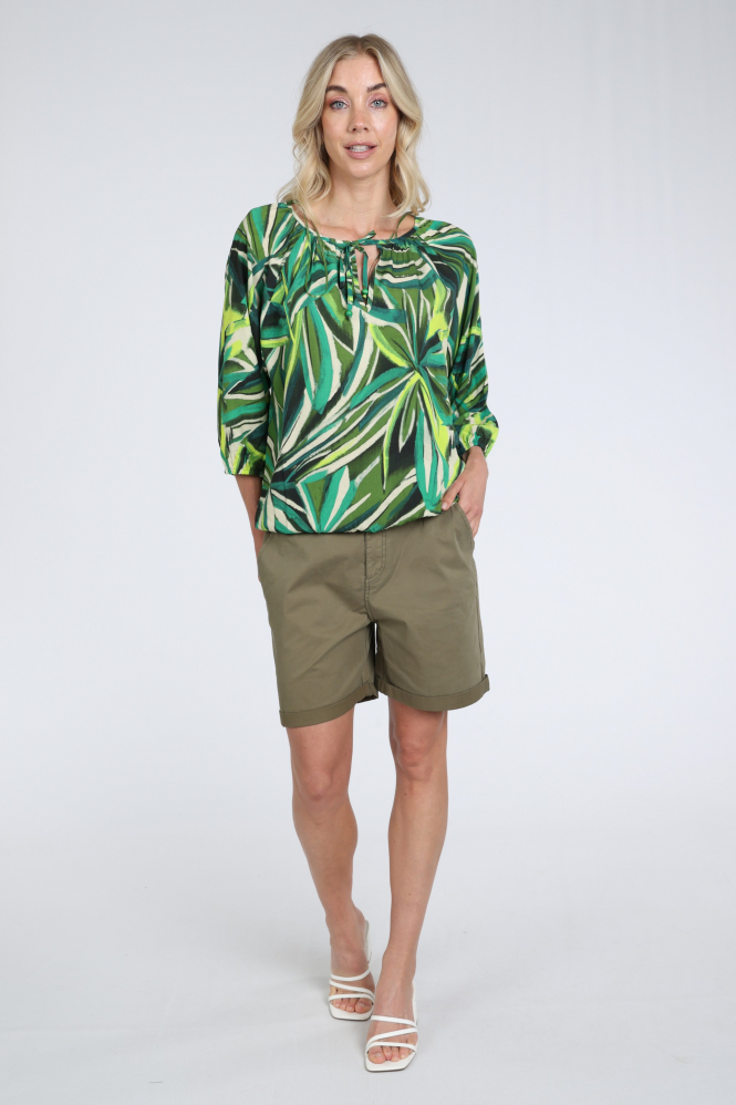Geisha 63239-20 Blouse driekwart mouw Groen