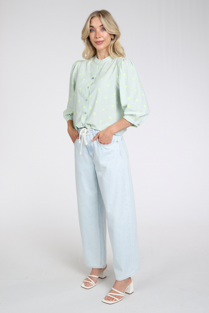 Geisha 63165-14 Blouse driekwart mouw Groen
