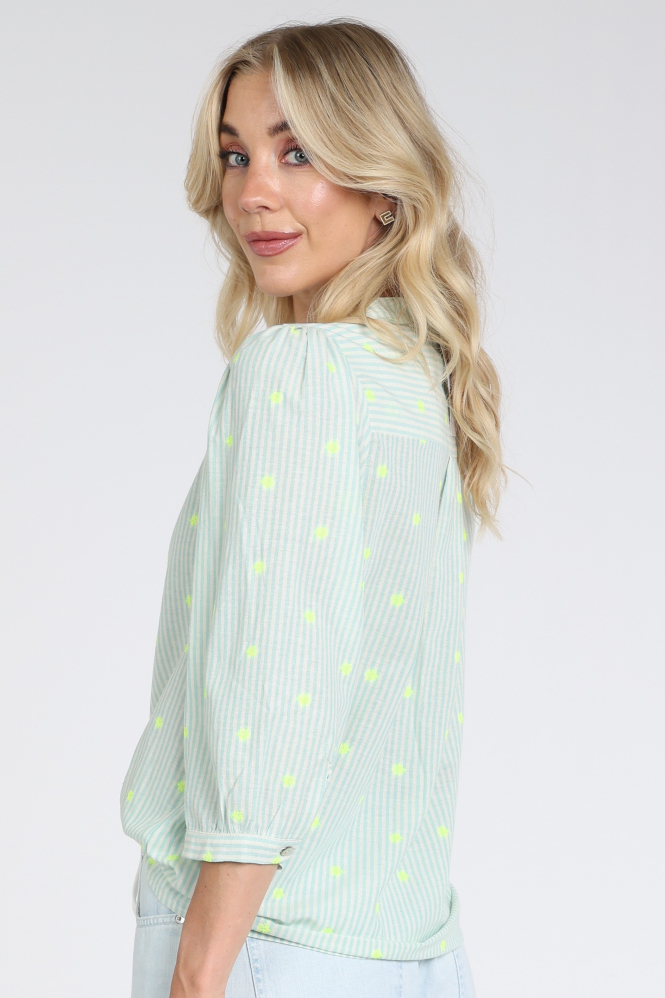 Geisha 63165-14 Blouse driekwart mouw Groen
