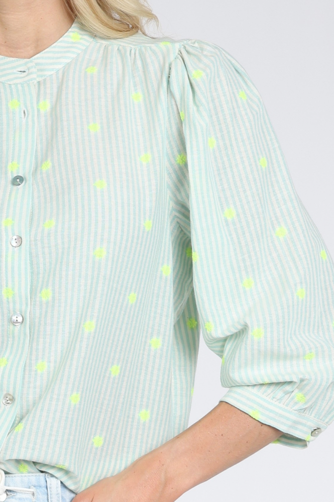 Geisha 63165-14 Blouse driekwart mouw Groen