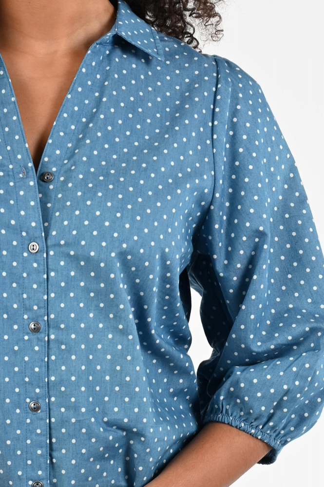 Geisha 53063-14 Blouse driekwart mouw Blauw