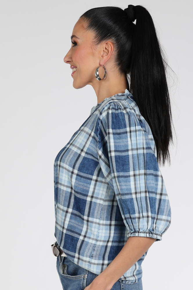 Summum 2s3405-12181 Blouse driekwart mouw Blauw