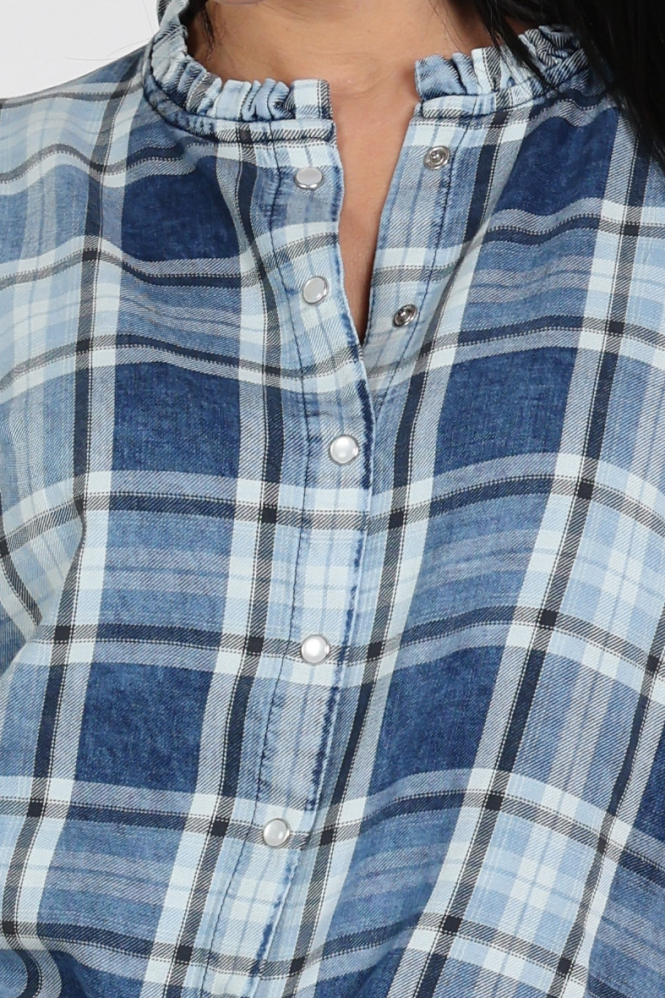 Summum 2s3405-12181 Blouse driekwart mouw Blauw