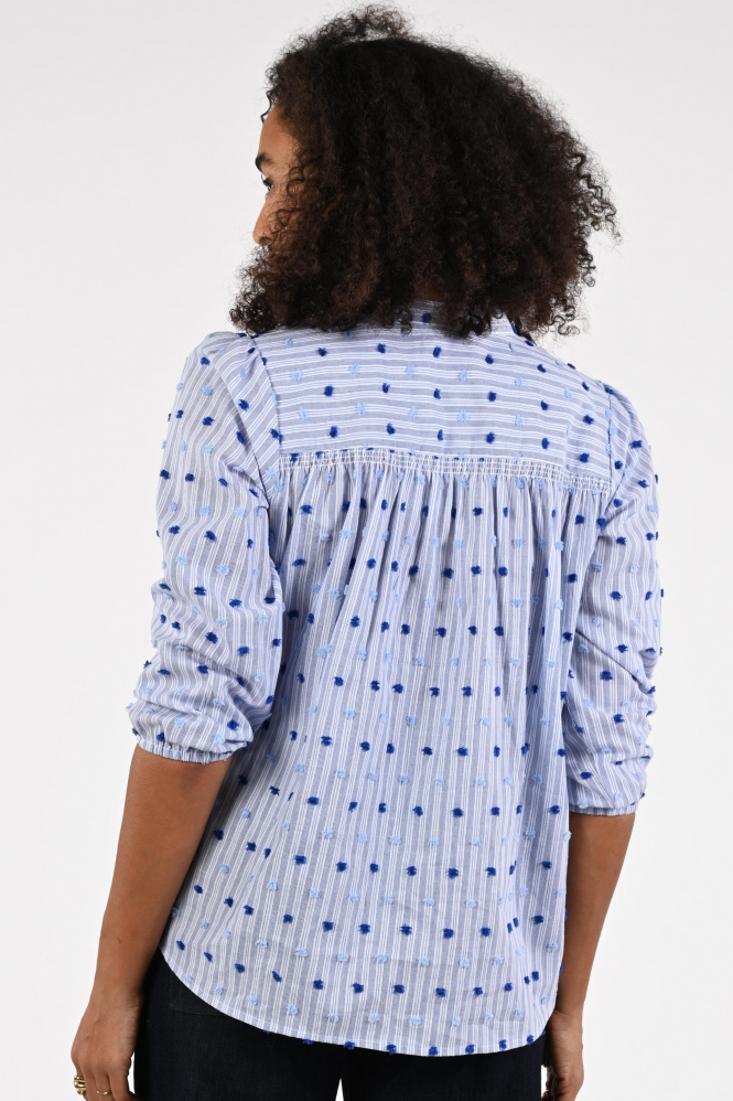 Geisha 63057-14 Blouse driekwart mouw Blauw