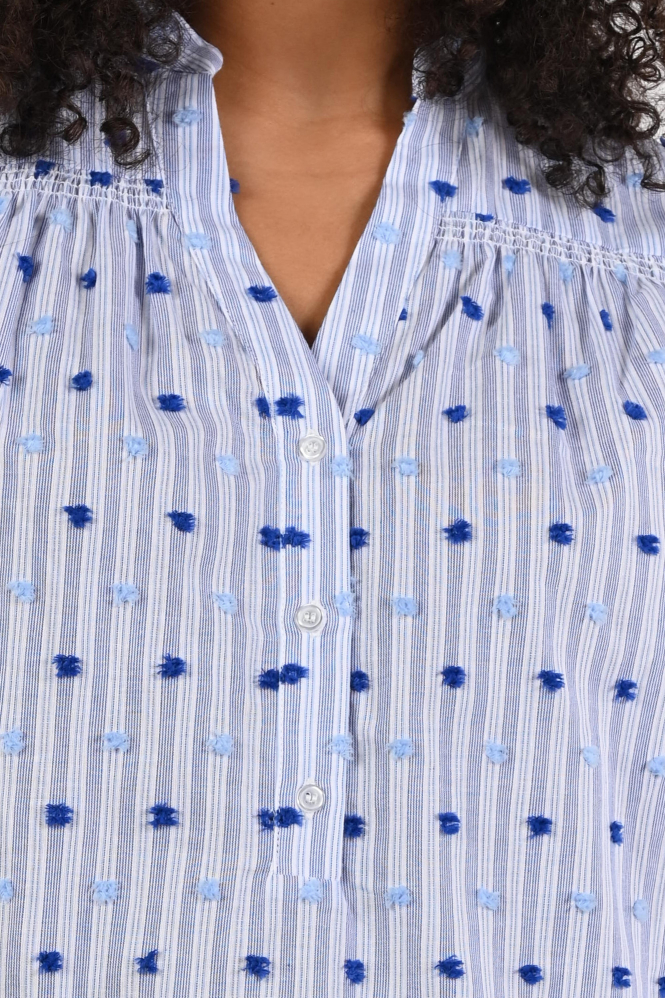 Geisha 63057-14 Blouse driekwart mouw Blauw