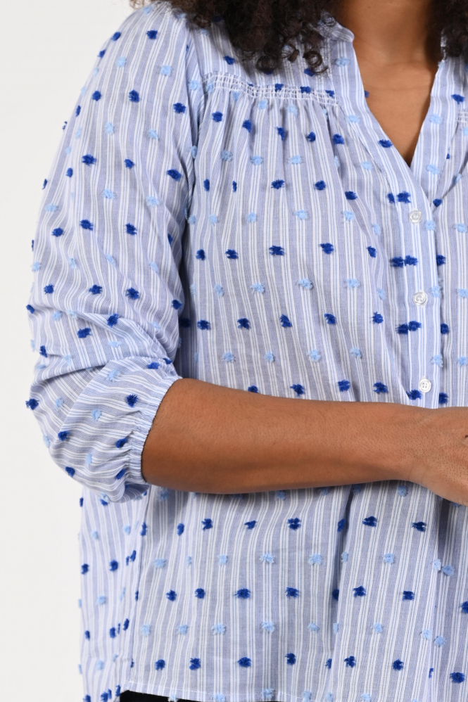 Geisha 63057-14 Blouse driekwart mouw Blauw