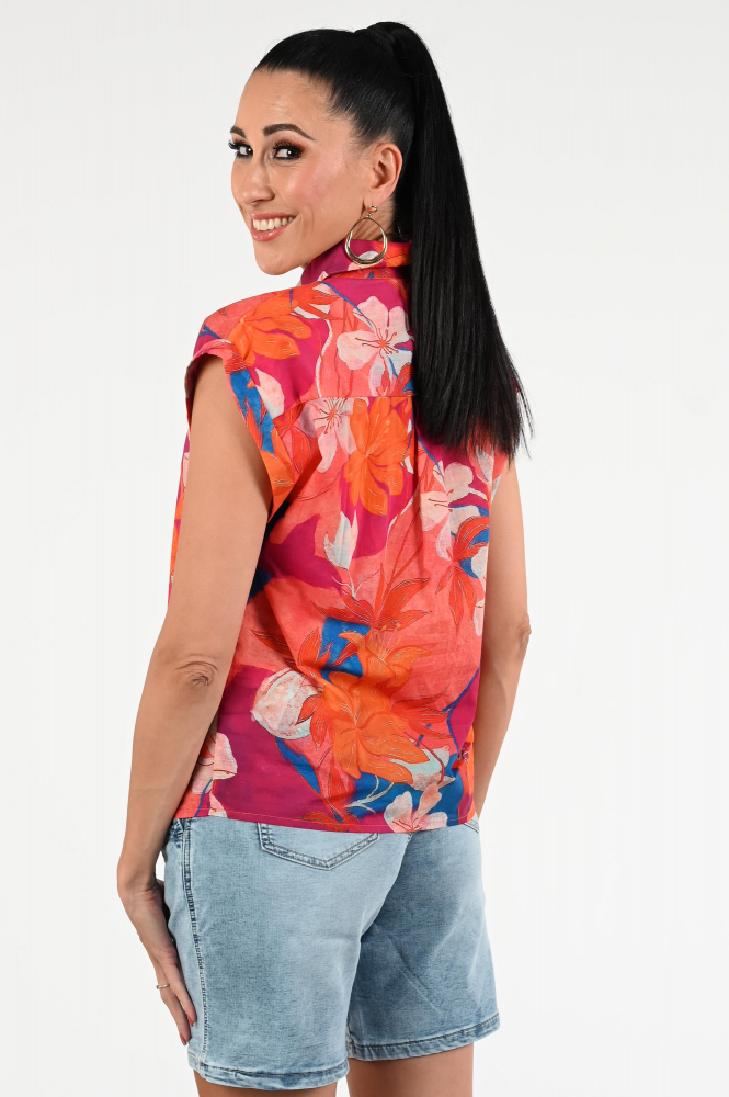 Geisha 53310-70 Blouse driekwart mouw Paars