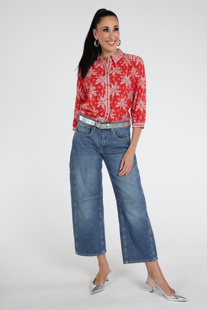 Geisha 63211-20 Blouse driekwart mouw Rood