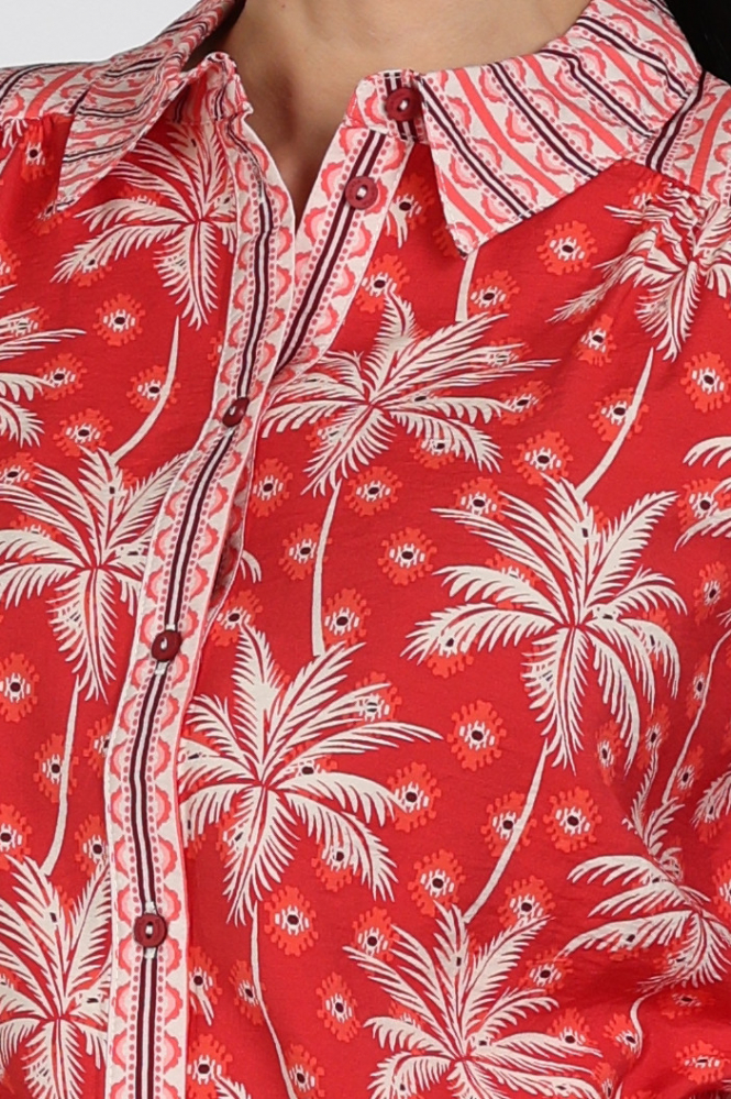 Geisha 63211-20 Blouse driekwart mouw Rood