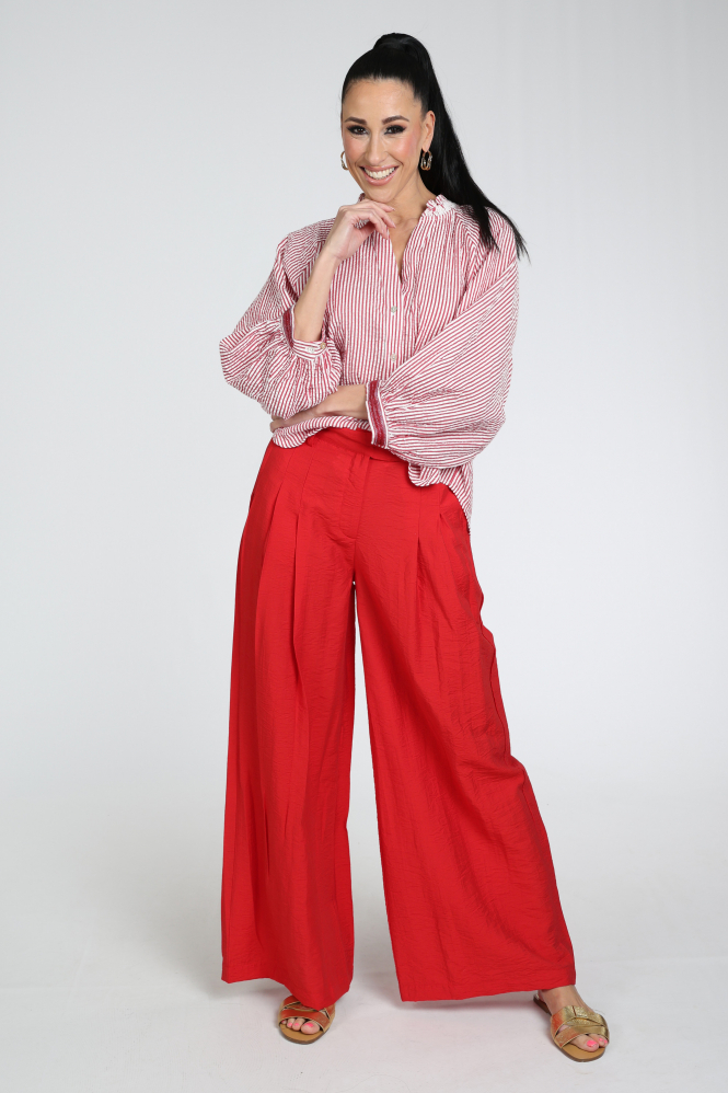 Pom Amsterdam SP9585 Blouse driekwart mouw Rood