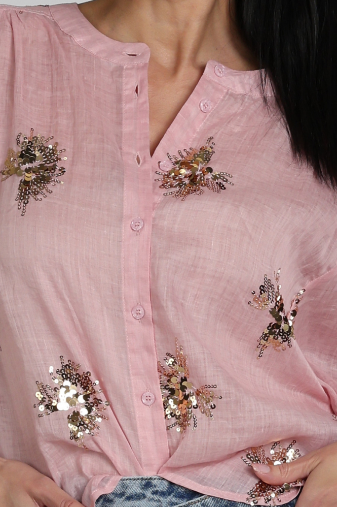 Nukus NKS02175 Blouse driekwart mouw Roze