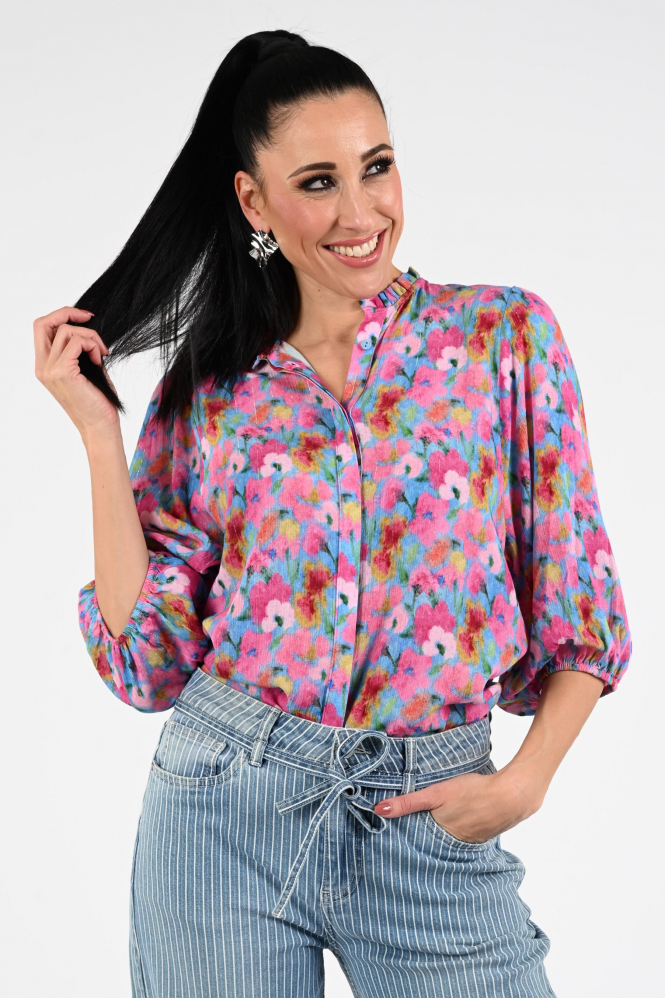 Geisha 63203-20 Blouse driekwart mouw Roze