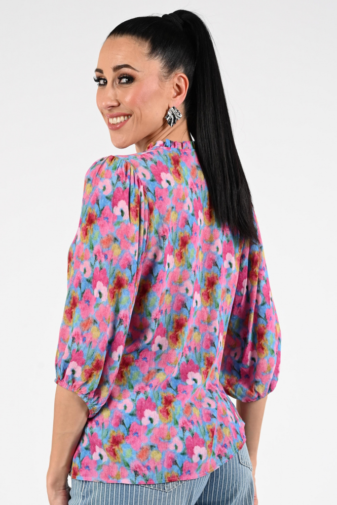 Geisha 63203-20 Blouse driekwart mouw Roze