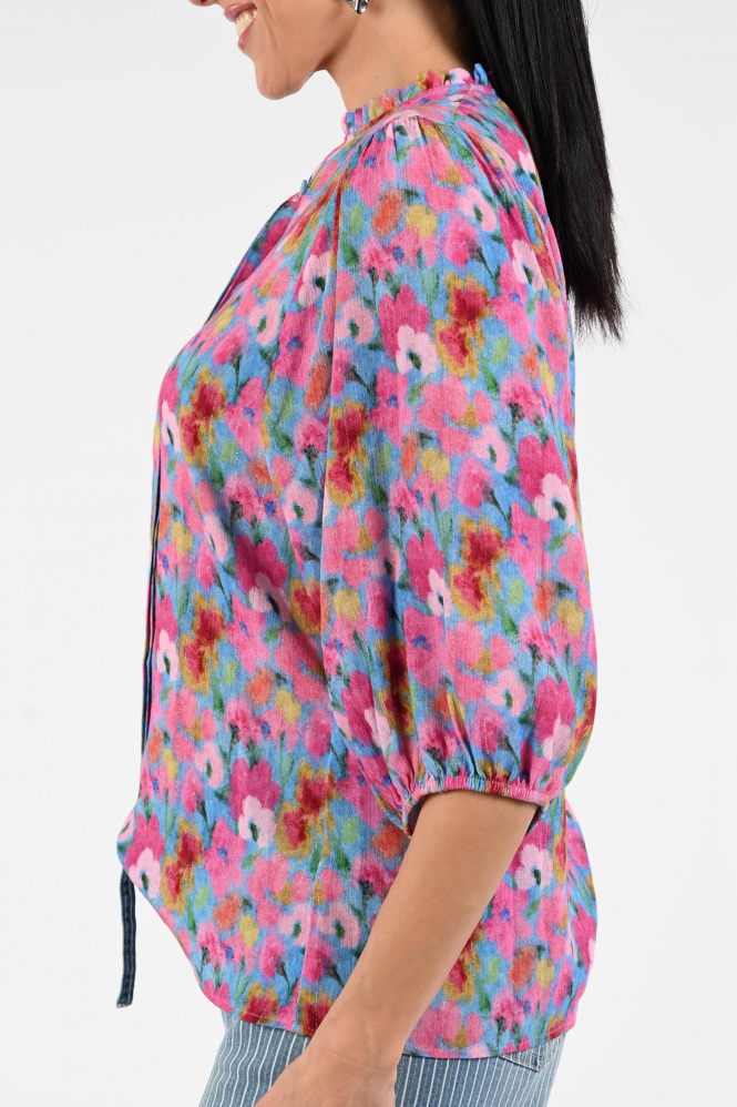 Geisha 63203-20 Blouse driekwart mouw Roze