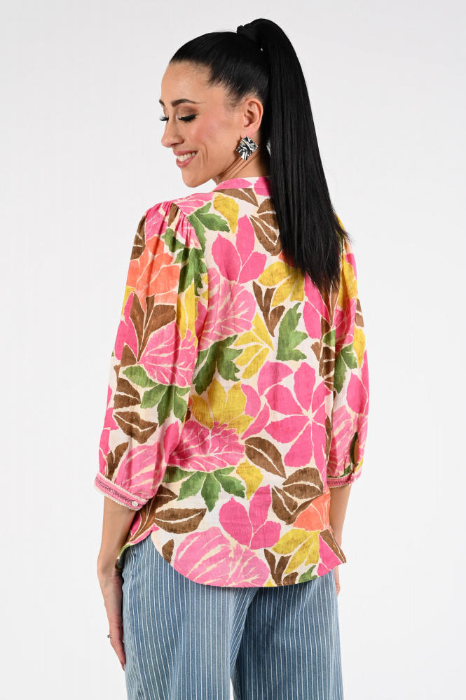 Geisha 63283-20 Blouse driekwart mouw Roze