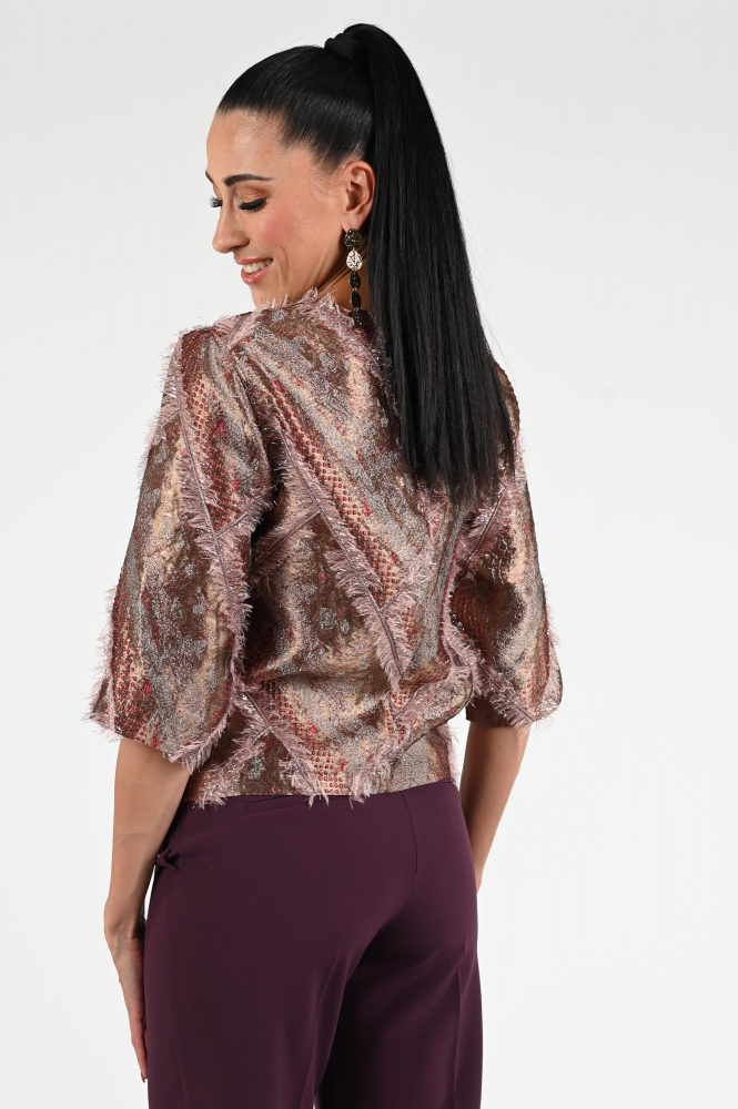 Geisha 53950-20 Blouse driekwart mouw Roze