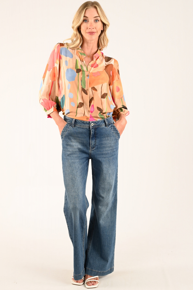 Geisha 53162-70 Blouse driekwart mouw Roze