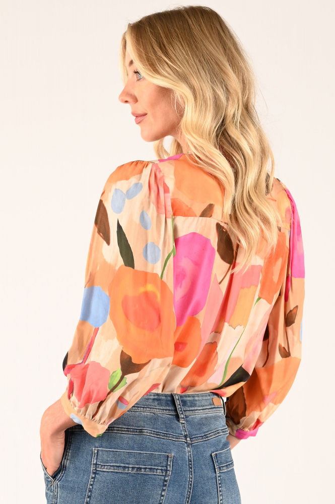 Geisha 53162-70 Blouse driekwart mouw Roze