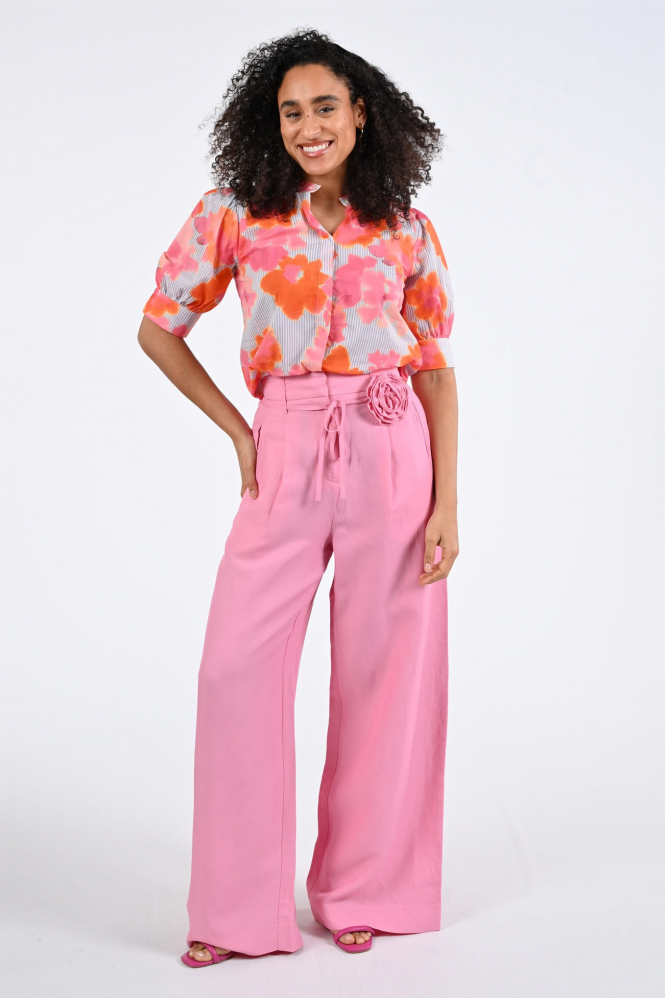 Geisha 63488-20 Blouse driekwart mouw Roze