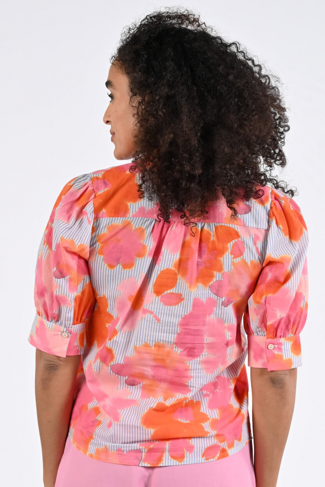 Geisha 63488-20 Blouse driekwart mouw Roze