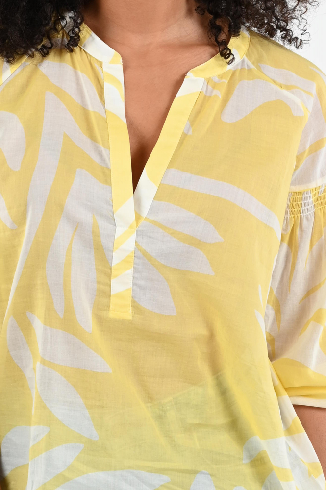 Monari 408659 Blouse driekwart mouw Geel