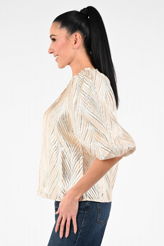 Nukus NKF01008 Blouse driekwart mouw Goud