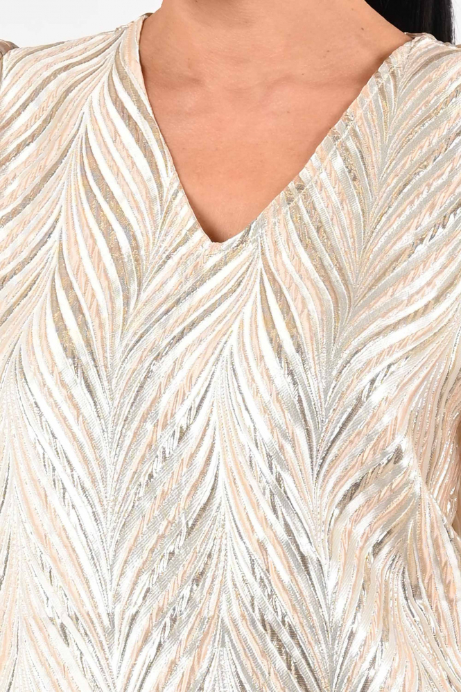 Nukus NKF01008 Blouse driekwart mouw Goud