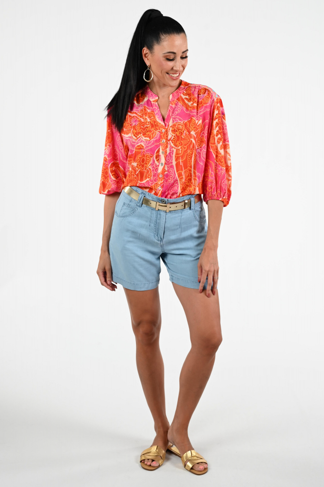 Geisha 53311-70 Blouse driekwart mouw Oranje