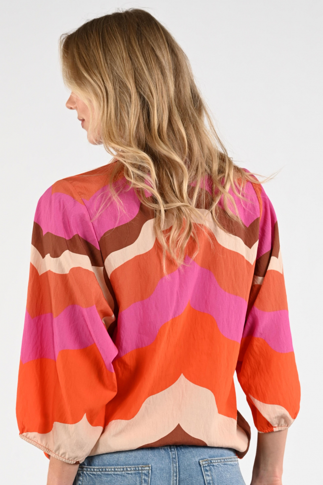 Geisha 63216-20 Blouse driekwart mouw Oranje