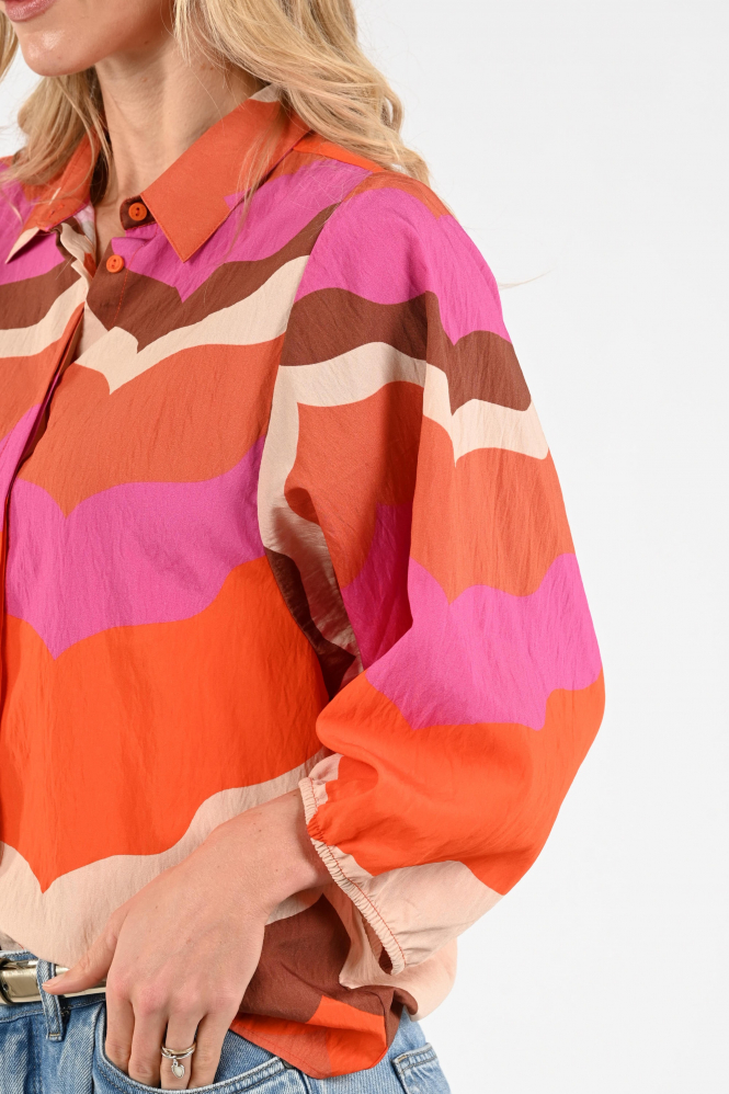 Geisha 63216-20 Blouse driekwart mouw Oranje