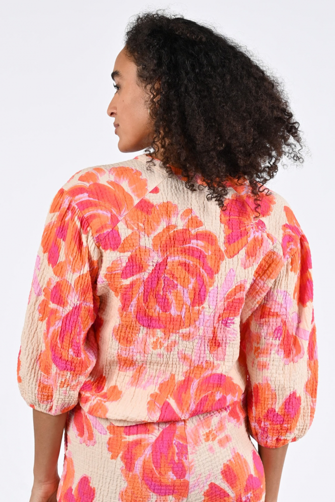Geisha 63490-20 Blouse driekwart mouw Oranje