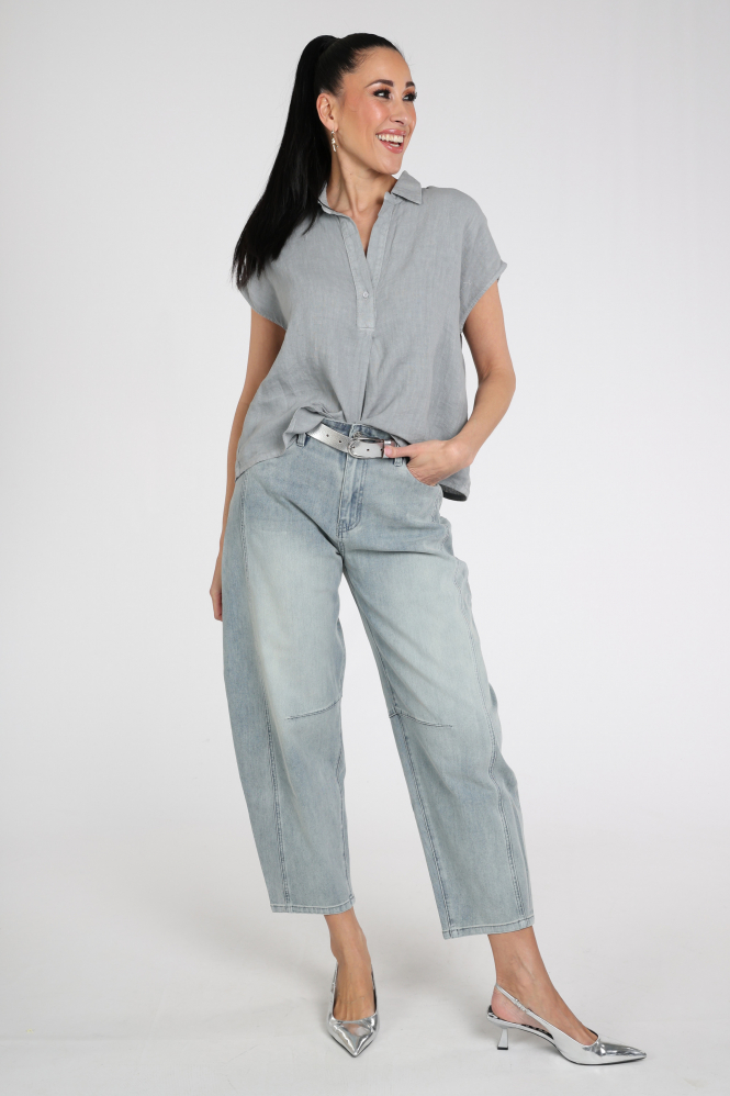 Penn & Ink S26Z848 Blouse mouwloos Grijs