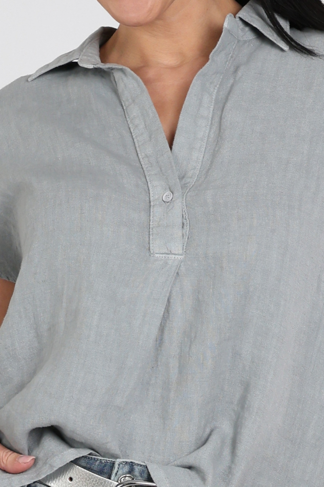 Penn & Ink S26Z848 Blouse mouwloos Grijs