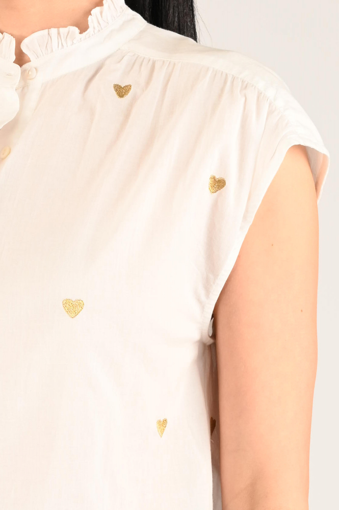 Geisha 53341-81 Blouse mouwloos Wit