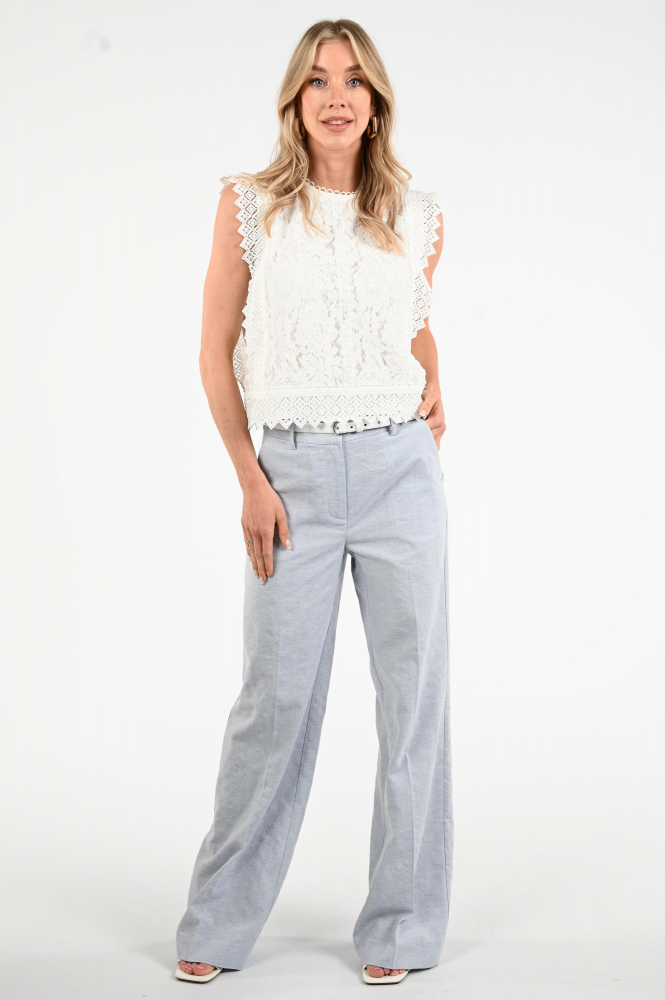 Co'couture Lana cc lace top Blouse mouwloos Wit