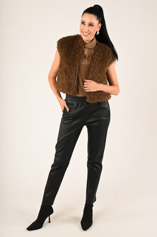 Luisa Cerano 208471-3597 Blouse mouwloos Bruin