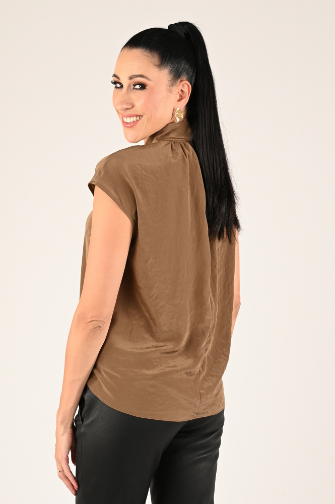 Luisa Cerano 208471-3597 Blouse mouwloos Bruin