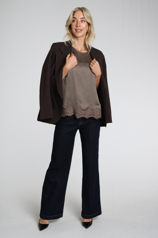 Summum 2s3542-12493 Blouse mouwloos Bruin