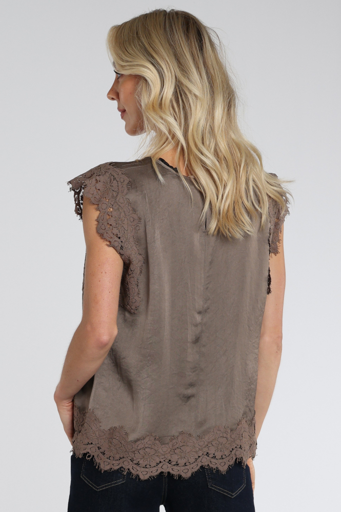 Summum 2s3542-12493 Blouse mouwloos Bruin