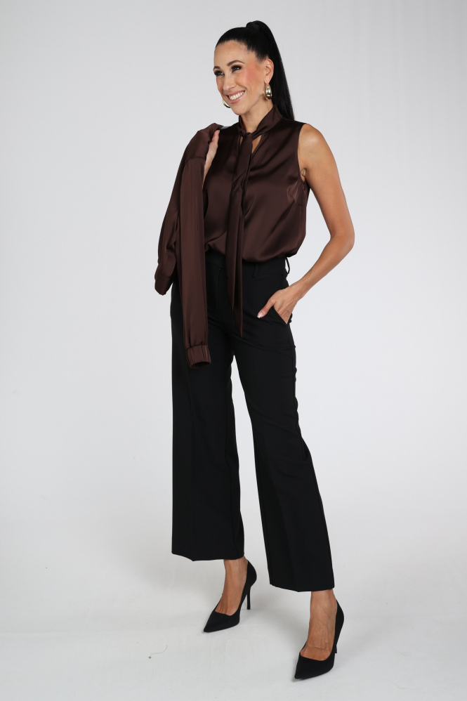 Vera Mont 3700-4262 Blouse mouwloos Bruin