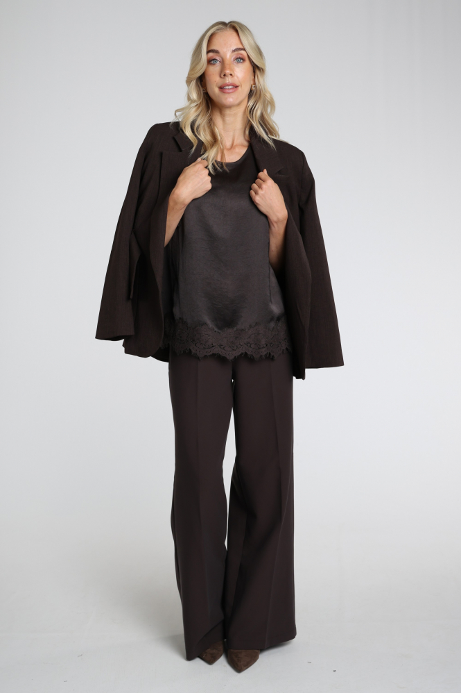 Summum 2s3542-12493 Blouse mouwloos Bruin