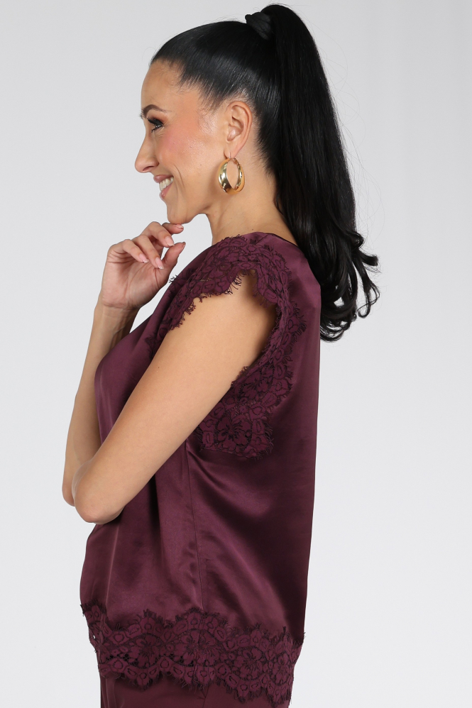 Summum 2s3542-12493 Blouse mouwloos Rood