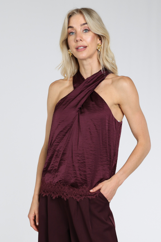 Nukus NKF01098 Blouse mouwloos Rood